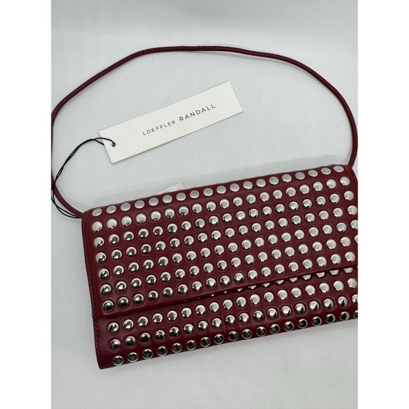 LOEFFLER RANDALL Charlee studded leather small shouder bag - WINE (Defective) - Picture 5 of 11